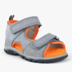Boy Shoes -  Sandales velcro grises en cuir véritable pour bébés garçons 100278873 - Turkey