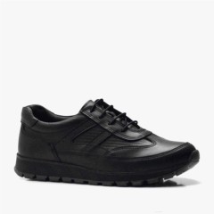 Boys - Chaussures d'école de collage de sport à lacets en cuir véritable noir pour garçons 100278802 - Turkey