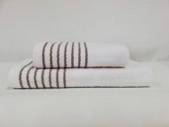 Bathroom - Ensemble de serviettes de bain en coton double élégant marron crème 100329554 - Turkey