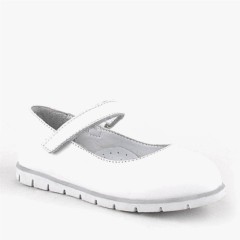 Rakerplus Genuine Leather White Girls Flat Shoes 100316941
