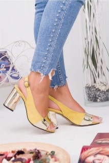 Bellia Lemon Suede Mirror Heeled Shoes 100342769