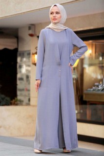 Outwear - Grey Hijab Overalls 100339216 - Turkey