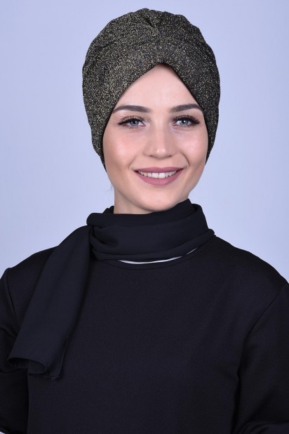 Woman Bonnet & Turban - Silvery Bamboo Bonnet Bronze 100285586 - Turkey
