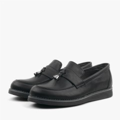 Black Matte Loafer Classic Kids Shoes 100352407