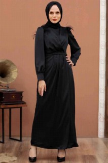 Evening & Party Dresses - Black Hijab Evening Dress 100337856 - Turkey