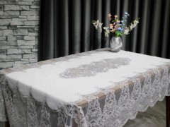 Rectangle Table Cover - Dowry Land Palace Single Table Cloth 160x230 Cm Cappucino 100331742 - Turkey