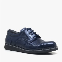 Boy Shoes - Hidra Chaussures d'école en cuir verni à lacets pour adolescents 100278702 - Turkey