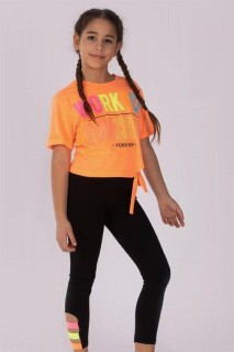 Outwear - Girl's New Workout Neon Orange Tights Set 100328238 - Turkey