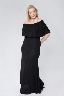 Plus Size Long Glittery Flexible Evening Dress 100276200