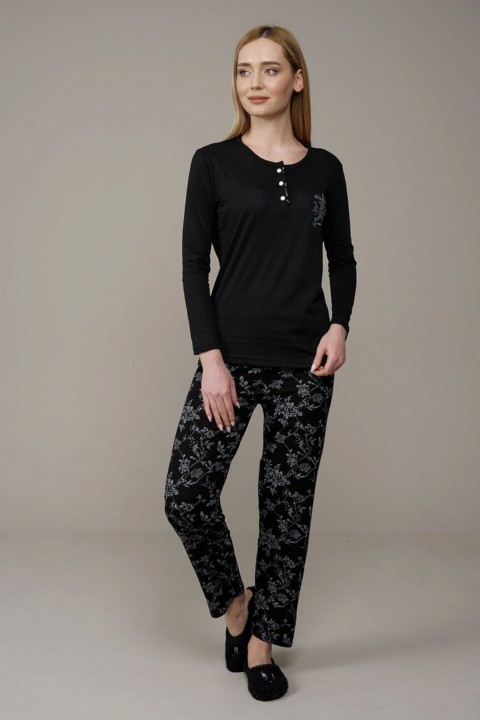 Pajamas - Damen Schlafanzug mit Blumenmuster 100325724 - Turkey