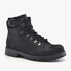 Boots - Griffon Black Genuine Leather Zipper Boots 100278608 - Turkey