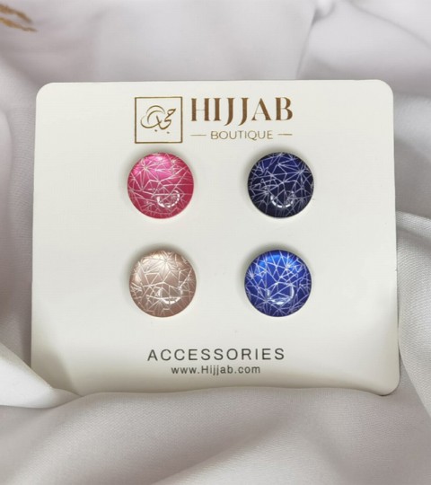 Hijab Accessories - 4 قطع (4 أزواج) دبوس بروش مغناطيسي إسلامي للنساء - Turkey