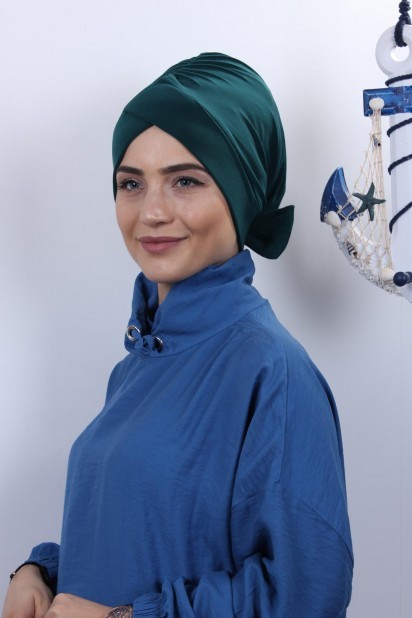 Reversible Bonnet Emerald Green with Bow 100285303