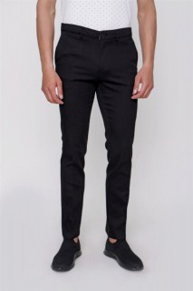 Men Clothing - Men Black Dynamic Fit Casual Cut Chino Linen Pants 100351269 - Turkey