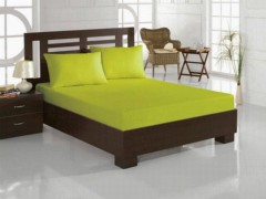 Bed sheet - شرشف سرير مطاطي مفرد من القطن الممشط أخضر فستقي 100259129 - Turkey