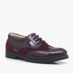 Classical - Titan Classic Claret Red Lace up Suit Shoes for Boys 100278710 - Turkey