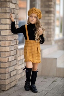 Kids - Girls Skirt Tasseled Mustard Loose Set 100326938 - Turkey