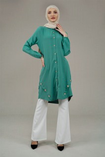 Woman Clothing - Women's Front Buttoned Tunic 100325481 - Turkey