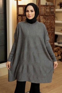 Woman - Smoke Color Hijab Tunic 100344905 - Turkey