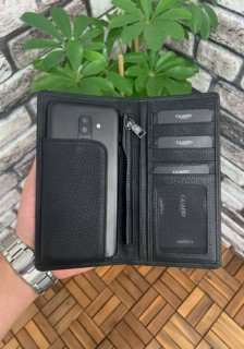 Guard Chelsea Black Matte Leather Hand Portfolio with Phone Compartment 100346065