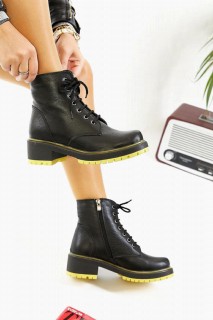 Mango Black Leather Boots 100343136