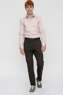 Men's Khaki Glasgow Dynamic Fit Casual Side Pocket Cotton Linen Trousers 100351267