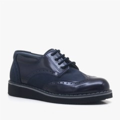 Classical - Hidra Chaussures d'école pour garçons à lacets en cuir véritable 100278701 - Turkey