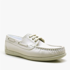 Boy Shoes - Feniks Cream Lace up Young's Daily Shoes 100278687 - Turkey