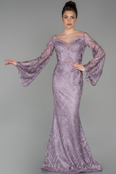 Evening Dress Long Beaded Embroidered V Neck Spanish Long Sleeve Guipure Evening Dress 100296416