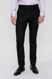 pants - Men's Black Rabat Jacquard Slim Fit Side Pocket Fabric Trousers 100350639 - Turkey
