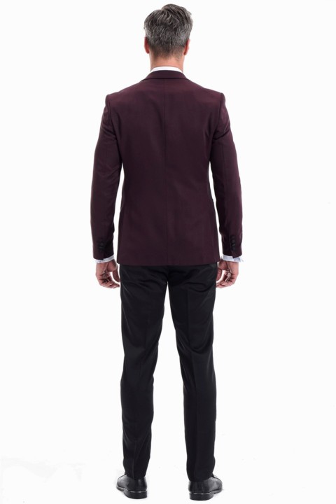Men's Claret Red Broadway Slim Fit Groom Suit 100350494
