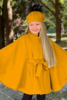 Girl's Cachet Poncho 5 Pieces Yellow Poncho With Leather Leggings 100344665
