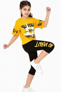 Girl's Turn Up Yellow Tights Set 100326776