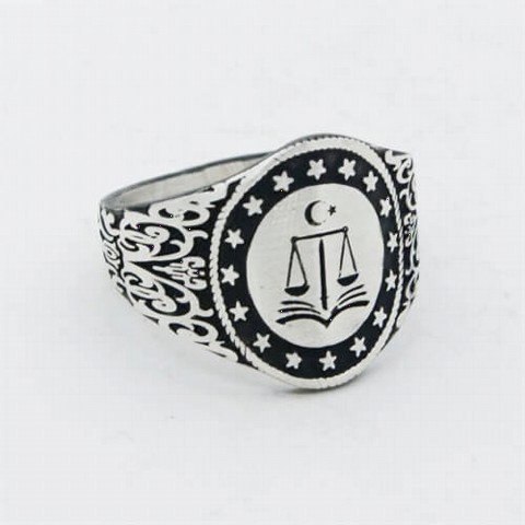 Scales of Justice Silver Men's Ring 100348933