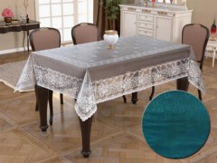 Square Table Cover - Table de cheminée à motifs en panneaux tricotés Narin Petrol 100259256 - Turkey
