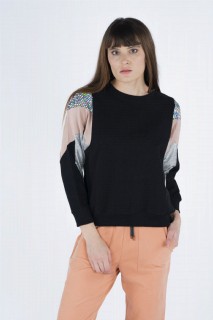Sweatshirt - سويت شيرت نسائي مزين بالترتر ومزين بالترتر 100326328 - Turkey