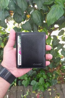 Men - Black Leather Men's Wallet 100345772 - Turkey
