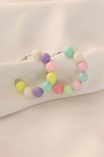 Earrings - Colorful Ring Beads Women's Earrings 100327623 - Turkey