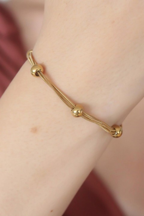 Bracelet - Gold Color Steel Women's Bracelet 100327995 - Turkey