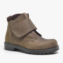 Boy Shoes - Bottes pour garçons en cuir véritable avec fourrure à l'intérieur de couleur sable 100278747 - Turkey