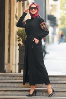 Cardigan - Black Hijab Cardigan 100334134 - Turkey