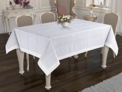 Living room Table Set - Französischer Guipure-Samt-Schmetterlings-Wohnzimmer-Set 5-teilig Silber Silber 100330849 - Turkey