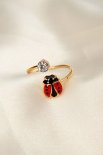 Rings - Ladybug Design Zircon Stone Adjustable Ring 100319724 - Turkey