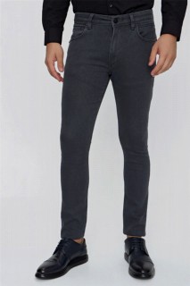 Men's Dark Gray Soldier Cotton 5 Pocket Slim Fit Slim Fit Jeans 100350968