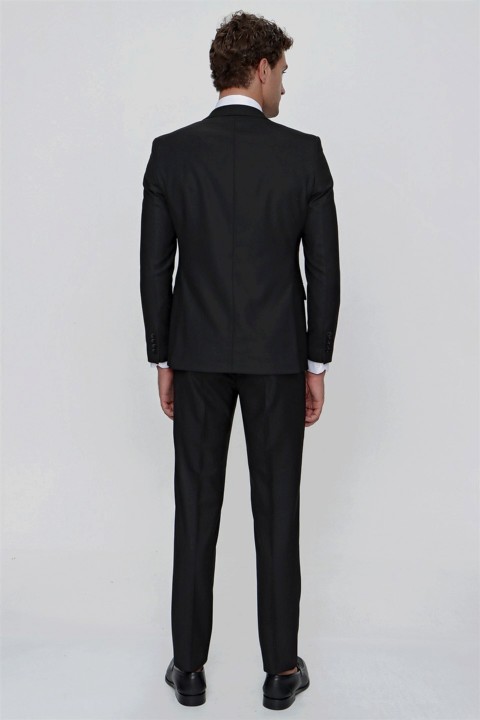 Men Black Basic Trevo Slim Fit Slim Fit 6 Drop Suit 100350991