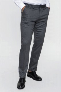 Men's Black Shiraz Dynamic Fit Casual Cut Side Pocket Straight Fabric Trousers 100351287