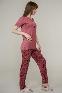 Women's Leaf Patterned Pajamas Set 100325959