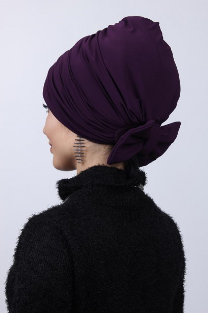 Two-Way Bonnet Purple With Filled Bow 100285046