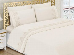 Bedding - Şevval French Guipure Dowry Duvet Cover Set Cream 100330358 - Turkey