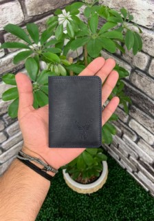 Leather - حافظة بطاقات جارد دير العتيقة من الجلد الأزرق الداكن بطبعات 100346074 - Turkey
